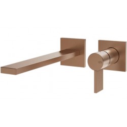 Μπαταρία νιπτήρος εντοιχιζόμενη - εξωτερικό μέρος 2 οπών αναμεικτική χωρίς βαλβίδα, χρώμα: Μπρονζέ 19,7cm, Copper Brushed PVD από ορείχαλκο επιφάνεια: Βουρτσισμένη Εντοιχιζόμενες εξωτερικό μέρος