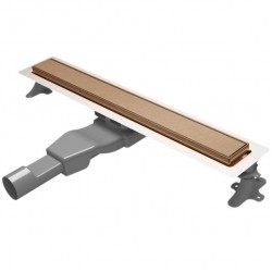 Αυλάκι ντουζιέρας (σχάρα) slim Υ6,00 – 8,00 cm, Rose Gold Brushed από ορείχαλκο 60cm, χρώμα: Ροζ Χρυσό Αυλάκια ντουζιέρας