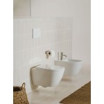 Wall-mounted toilet & toilet seat soft closing, style: Wrapover hidden fixation Rimless 53x36 surface: Glossy, color: White Wall-mounted Wall-mounted toilet & toilet seat soft closing, style: Wrapover hidden fixation Rimless 53x36 surface: Glossy, color: White Wall-mounted