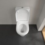 Floor standing close-coupled toilet & flushing cistern & toilet seat soft closing, style: Wrapover back to wall horizontal outlet p Rimless DirectFlush 66,5x36 surface: Glossy, color: White Floor standing close-coupled