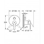Μπαταρία ντουζιέρας εντοιχιζόμενη εξωτερικό μέρος 3 εξόδων αναμεικτική από ορείχαλκο με πλακέτα, χρώμα: Χρωμέ επιφάνεια: Βουρτσισμένη Εντοιχιζόμενες εξωτερικό μέρος