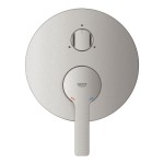 Shower tap Wall-mounted external part 3 way material: Brass mixer With plate without hand shower, hose and holder, color: Chrome surface: Brushed Wall-mounted - external part