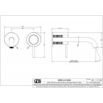 Wash basin tap Wall-mounted - external part 2 holes mixer Without waste, color: Bronze material: Inox surface: Brushed Wall-mounted - external part