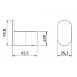 Άγκιστρο από inox μονό Stainless Steel, Brushed Gold, χρώμα: Χρυσό επιφάνεια: Βουρτσισμένη Άγκιστρα