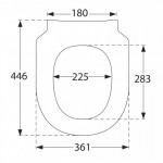 Κάλυμμα λεκάνης soft closing Wrapover Quick Release, Pure Black, χρώμα: Μαύρο Καλύμματα