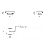 Νιπτήρας ελευθέρας τοποθέτησης 50x35x16 από πορσελάνη χωρίς οπή  χωρίς υπερχείλιση White Matt, χρώμα: Λευκό επιφάνεια: Ματ Ελευθέρας τοποθέτησης