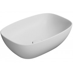 Washbasin Free standing 50x35x16 material: Porcelain Without hole Without overflow White Matt, color: White surface: Matt Free standing