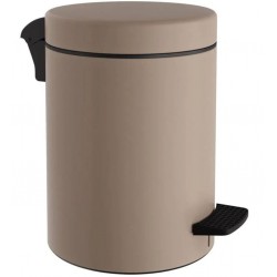 Waste bin material: Brass 6 lt Closed Floor standing, color: Beige surface: Matt Dustbins