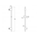 Βέργα ντους 70cm από ορείχαλκο ρυθμιζόμενη, Stainless Steel Finish απλή, χρώμα: Χρωμέ επιφάνεια: Βουρτσισμένη Βέργες ντους Βέργα ντους 70cm από ορείχαλκο ρυθμιζόμενη, Stainless Steel Finish απλή, χρώμα: Χρωμέ επιφάνεια: Βουρτσισμένη Βέργες ντους