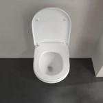 Σετ Λεκάνη επίτοιχη (κρεμαστή) υψηλής πίεσης + Κάλυμμα soft closing Rimless Wrapover κρυφή στήριξη Stone White 56x37 επιφάνεια: Ματ, χρώμα: Λευκό Επίτοιχες ΥΠ