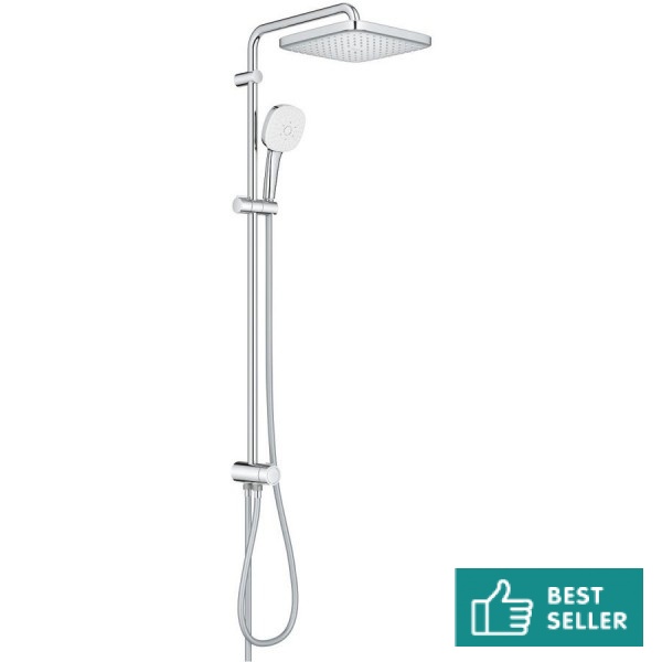 Shower slider rail with head material: Brass With diverter 92cm, 25x25cm, color: Chrome surface: Glossy Shower rails with head Shower slider rail with head material: Brass With diverter 92cm, 25x25cm, color: Chrome surface: Glossy Shower rails with head