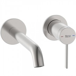 Wash basin tap Wall-mounted - external part 2 holes mixer Without waste, color: Chrome material: Brass surface: Brushed Wall-mounted - external part