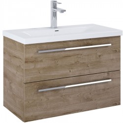 Furniture base with washbasin 80x53x38,4 material: Wood composite 1 basin wall mounted, color: Wood Oak Cabinets with wash basin