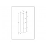 Column cabinet 180x40x35,2 material: Wood composite, color: Wood Oak Columns