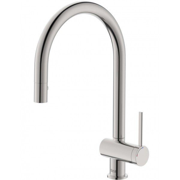 Kitchen tap Deck-mounted material: Brass with shower, color: Chrome surface: Brushed Deck-mounted Kitchen tap Deck-mounted material: Brass with shower, color: Chrome surface: Brushed Deck-mounted