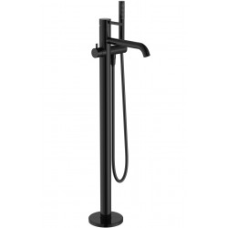 Bathtub tap Floor-standing external part material: Brass, color: Black surface: Glossy