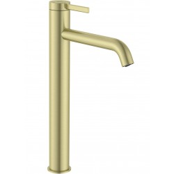 Wash basin tap Deck-mounted for free-standing washbasin material: Brass mixer With push-open waste set XL-Size, color: Gold surface: Brushed Deck-mounted