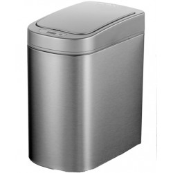 Waste bin Brushed Nickel material: Brass 7 lt Closed Floor standing, color: Chrome surface: Brushed Dustbins