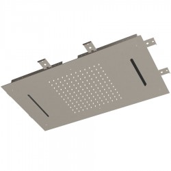 Κεφαλή ντους οροφής 70x40 από ορείχαλκο 2 ροών Brushed Nickel, χρώμα: Χρωμέ επιφάνεια: Βουρτσισμένη Κεφαλές ντους