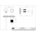 Wash basin tap Wall-mounted - external part 2 holes mixer Without waste, color: Bronze material: Brass surface: Brushed Wall-mounted - external part