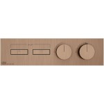 Shower tap Wall-mounted external part 2 way material: Brass mixer With plate with separate exits without hand shower, hose and holder, color: Bronze surface: Brushed Wall-mounted - external part