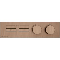 Shower tap Wall-mounted external part 2 way material: Brass mixer With plate with separate exits without hand shower, hose and holder, color: Bronze surface: Brushed Wall-mounted - external part