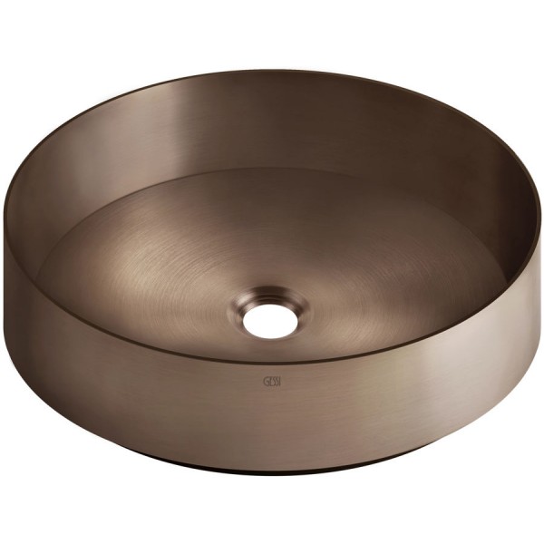 Νιπτήρας ελευθέρας τοποθέτησης 40x40x12,5 από inox χωρίς οπή  χωρίς υπερχείλιση Brushed Copper PVD, χρώμα: Μπρονζέ επιφάνεια: Βουρτσισμένη Ελευθέρας τοποθέτησης