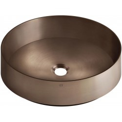 Νιπτήρας ελευθέρας τοποθέτησης 40x40x12,5 από inox χωρίς οπή  χωρίς υπερχείλιση Brushed Copper PVD, χρώμα: Μπρονζέ επιφάνεια: Βουρτσισμένη Ελευθέρας τοποθέτησης