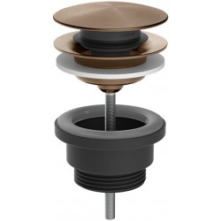 Waste Valve With overflow material: Brass surface: Brushed, color: Bronze Waste overflows