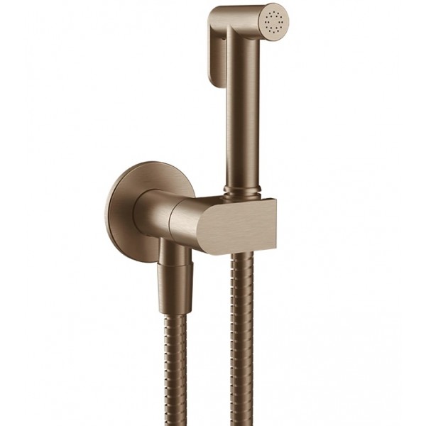 Bidet system Fixed temperature material: Brass, color: Bronze surface: Brushed Exposed bidet hand shower systems