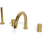 Bathtub tap Deck-mounted complete material: Brass, color: Gold surface: Glossy Deck-mounted Bathtub tap Deck-mounted complete material: Brass, color: Gold surface: Glossy Deck-mounted