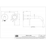 Wash basin tap Wall-mounted - external part 2 holes mixer Without waste, color: Chrome material: Inox surface: Brushed Wall-mounted - external part