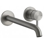 Wash basin tap Wall-mounted - external part 2 holes mixer Without waste, color: Chrome material: Inox surface: Brushed Wall-mounted - external part