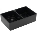 Sink Ceramic 79,5x50 surface: Matt free nested 2 cabinet, color: Black Ceramic