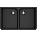 Sink Ceramic 79,5x50 surface: Matt free nested 2 cabinet, color: Black Ceramic