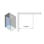 Shower enclosure Linear 110x220 8mm fixed surface: Matt, color: Black Linear