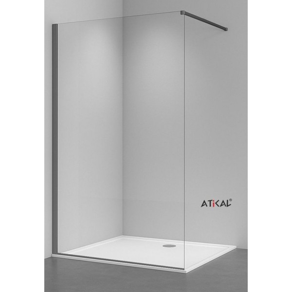Shower enclosure Linear 70x200 8mm fixed surface: Brushed, color: Dark Grey Linear Shower enclosure Linear 70x200 8mm fixed surface: Brushed, color: Dark Grey Linear