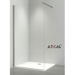 Καμπίνα ντουζιέρας ευθύγραμμη 70x200 8mm σταθερή με βραχίονα στήριξης, Brushed Inox επιφάνεια: Βουρτσισμένη, χρώμα: Χρωμέ Ευθύγραμμες