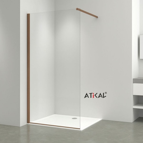 Shower enclosure Linear 70x200 8mm fixed surface: Glossy, color: Pink Gold Linear Shower enclosure Linear 70x200 8mm fixed surface: Glossy, color: Pink Gold Linear
