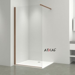 Shower enclosure Linear 70x200 8mm fixed surface: Glossy, color: Pink Gold Linear