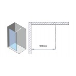Shower enclosure Linear 90x200 8mm fixed surface: Brushed, color: Bronze Linear