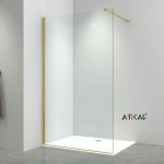 Shower enclosure Linear 100x200 8mm fixed surface: Brushed, color: Gold Linear Shower enclosure Linear 100x200 8mm fixed surface: Brushed, color: Gold Linear