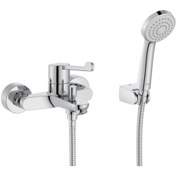 Μπαταρία μπανιέρας ΑΜΕΑ με τηλέφωνο, σπιράλ & στήριγμα, χρώμα: Χρωμέ από ορείχαλκο Μπαταρίες μπανιέρας ΑΜΕΑ