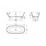 Bathtub Free standing/ Built-in 170x75 material: Synthetic surface: Matt, color: White/Black no grab bars Free standing/ Built-in Bathtub Free standing/ Built-in 170x75 material: Synthetic surface: Matt, color: White/Black no grab bars Free standing/ Built-in