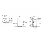 Νιπτήρας επιδαπέδιος 50x45x88 από πορσελάνη με αυτόματη βαλβίδα, Onyx, χρώμα: Μαύρο επιφάνεια: Ματ Επιδαπέδιοι