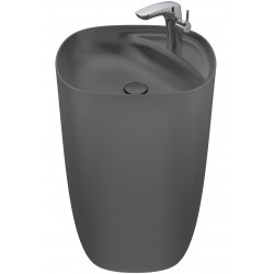 Νιπτήρας επιδαπέδιος 50x45x88 από πορσελάνη με αυτόματη βαλβίδα, Onyx, χρώμα: Μαύρο επιφάνεια: Ματ Επιδαπέδιοι