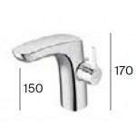 Wash basin tap Deck-mounted material: Brass mixer Without waste Μ size, color: Pink Gold surface: Glossy Deck-mounted