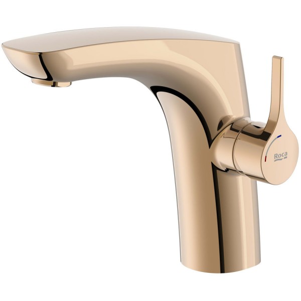 Wash basin tap Deck-mounted material: Brass mixer Without waste Μ size, color: Pink Gold surface: Glossy Deck-mounted