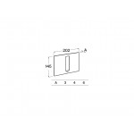 Cover for toilet flush plate material: Ceramic, color: White/Grey surface: Matt Parts