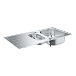 Sink Stainless (Steel) 96,5x50 material: Inox surface: Matt left / right nested 1 ½ cabinet, color: Chrome Stainless steel
